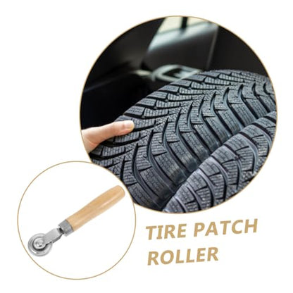 PRETYZOOM 2pcs Tire Repair Roller Kit Wooden Handle Tire Patch Roller Tools for Cars Motorcycles Trucks for Puncture Repair and Flat Fixing