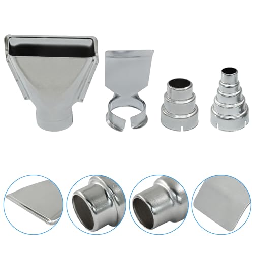 4Pcs Heat Gun Nozzle Kit, Stainless Steel, Style 1 | Heat Gun Nozzle Attachments, For Hot Air Soldering Station - size: Style 1, 4Pcs