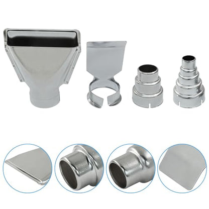 4Pcs Heat Gun Nozzle Kit, Stainless Steel, Style 1 | Heat Gun Nozzle Attachments, For Hot Air Soldering Station - size: Style 1, 4Pcs