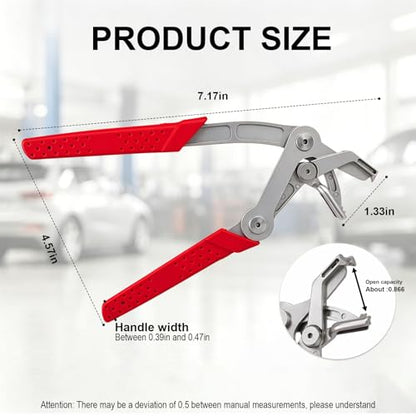 Car Clip Pliers,Auto Fastener Clip Removal Pliers,Spring Loaded Panel Removal Tool for Door Trim, Push Pins,Rivets, Red,1 Pack