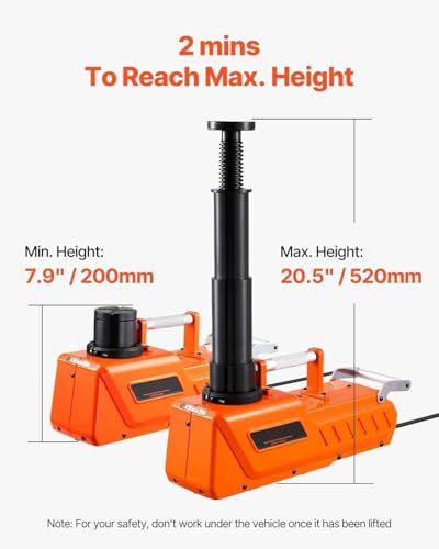 Electric Car Jack 15 Ton, 33000lbs Hydraulic Scissor Jack Kit, 12V LED Light, Portable Tire Change Jack for Sedan, Truck, SUV - Car Emergency Repair Tool