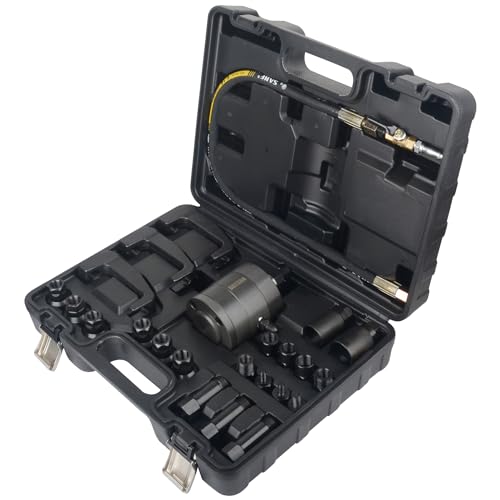 DAYUAN 24Pcs Pneumatic Diesel Injector Puller, Injector Puller Tool Kit | Air Vibration Injector Removal Tool, Seized Injector Removal, Compatible With Bosch Delphi Siemens Injectors, 20-30Nm Torque