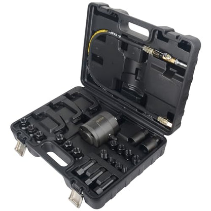 DAYUAN 24Pcs Pneumatic Diesel Injector Puller, Injector Puller Tool Kit | Air Vibration Injector Removal Tool, Seized Injector Removal, Compatible With Bosch Delphi Siemens Injectors, 20-30Nm Torque