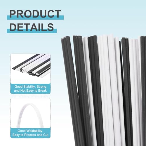 MECCANIXITY 20pcs 16 Inch Plastic Welding Rods, 1/4 Inch PVC Welding Sticks for Repairing Plastic Bumpers, Kayaks, Car, White - color: White