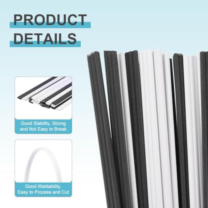 MECCANIXITY 20pcs 16 Inch Plastic Welding Rods, 1/4 Inch PVC Welding Sticks for Repairing Plastic Bumpers, Kayaks, Car, White - color: White