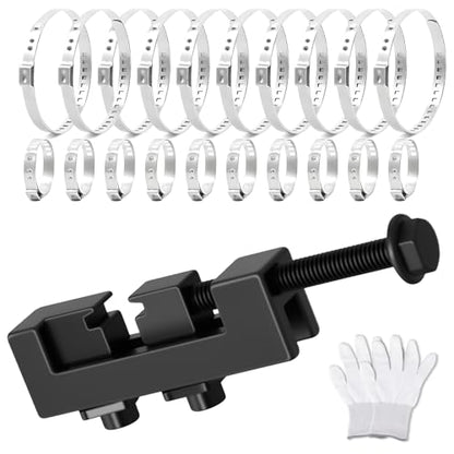 Axle Boot Clamp Tool, with 20 PCS 304 Stainless Steel Single Ear Hose Clamp, Drive Shaft CV Axle Boot Clamp Removal and Installation Tool