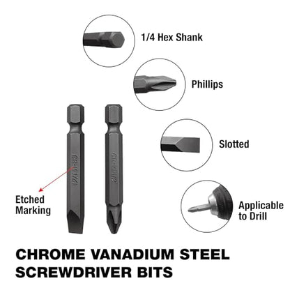 MacWork 4-in-1 Wrench and Universal Socket Set, 1/4", 3/8", 1/2" Drive and 1/4" Drive Bit Driver Ratchet Handle, 72-Tooth, with Universal Socket(7-19mm), Phillips #2 & Slotted 1/4" Screwdriver Bit
