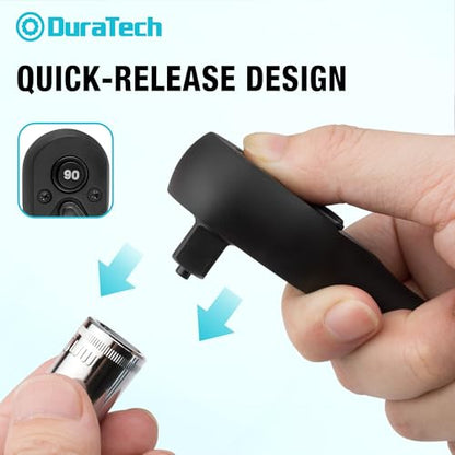 DURATECH 1/2-Inch Drive Ratchet, 90-Tooth Quick-Release Ratchet Wrench, Reversible, Cr-V Made, 4° Swing, Manganese Phosphate Black Finish, Gifts for Men Gifts for Women - size: 1/2"(Black)