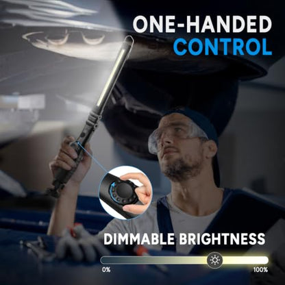 Dr. Prepare LED Work Light, 700 Lumens Foldable Rechargeable Work Light, 3200mAh Cordless Portable Magnetic COB LED Inspection Light for Car Repair, Home, Garage, Emergency
