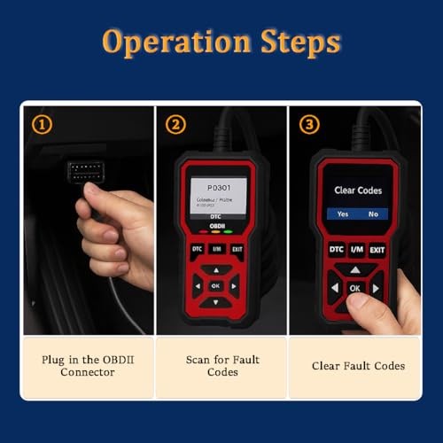 OBD2 Scanner for Mercedes-Benz GLB-Class 2020 2021 2022 2023 2024 2025, Car Diagnostic Tool and Code Reader, Live Data, I/M Readiness, Battery Voltage Display, Easy to Use