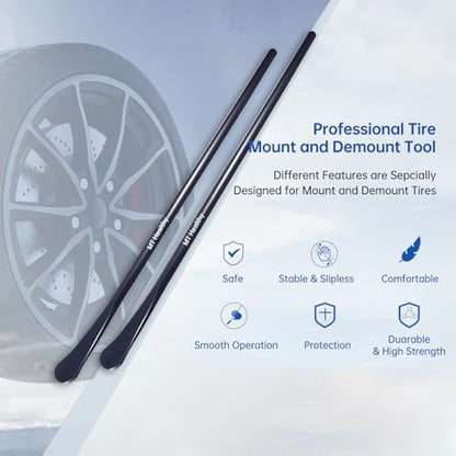 2 Pcs 33220 Tire Spoons for Changing Tires, 30'' Tire Bars for Semi Tires, Tire Bar Mounting and Demount Used for Truck, Off-Road Vehicle, Bus, Tractor - size: 2 Pcs(30in)