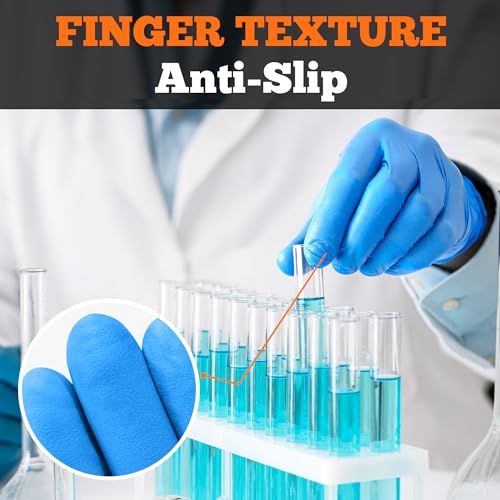 TitanFlex Nitrile Exam Gloves, Blue, 6-mil, Heavy Duty Nitrile Gloves, Mechanic Disposable Gloves, Latex Free, Powder Free - color: Blue(xl 100)