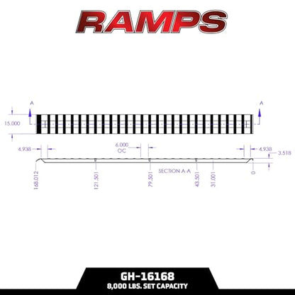 GEN-Y Hitch Heavy Duty Aluminum Loading Ramps - Set of 2, 14 Feet Long x 15 Inches Wide, 8000 LBS Capacity, Hybrid Hook and Plate Ends, Serrated Cross Rungs for Maximum Traction - size: 14'