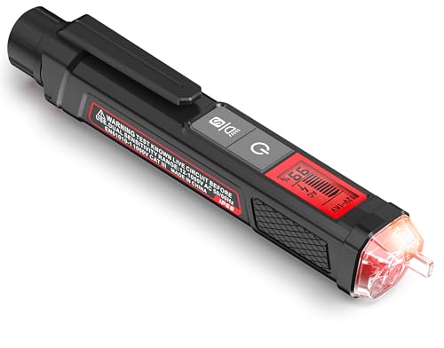 KAIWEETS Voltage Tester/Non-Contact Voltage Tester with Signal Percentage, Dual Range AC 12V/70V-1000V, Live/Null Wire Tester, Electrical Tester with LCD Display, Wire Breakpoint Finder (Black) - color: Black