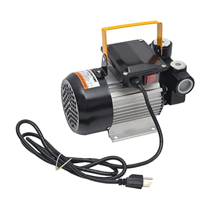 110v DC Electric Fuel Transfer Pump, Self-Priming Diesel Pump or Fuel Oil Pump w/Hoses & Nozzle Kit for Construction or Agricultural Machinery