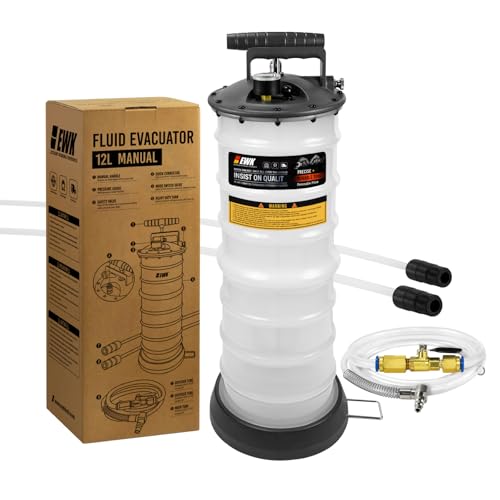 EWK 12L Heavy Duty Manual Oil Extractor/Dispenser Pump, Fluid Vacuum Evacuator with Reinforced Tank for Automotive Oil Change - size: 12L (With Reinforced Tank)