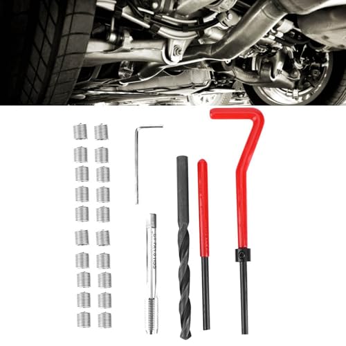 25PCS Thread Repair Kit, M7x1 Thread Inserts in Stainless Steel with Twisted Drill Wrench, Rethreading Tools for Converting Between Metric and Imperial Threaded Holes
