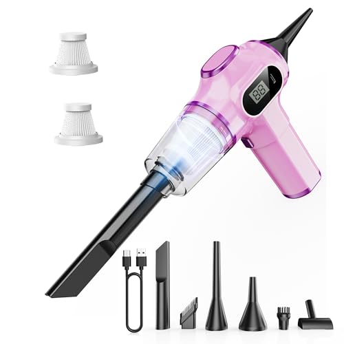 Women-Friendly Cordless Pink Car Vacuum Cleaner – 15000Pa Portable Mini Handheld Vacuum Cleaner, Effortlessly Handles Car,Office,Home & Pet Cleaning - color: Pink