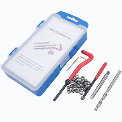 M6x1.0 Thread Repair Kit, Metric Helicoil Thread Repair Kit with HSS Drill and Stainless Inserts for All Metals, Composites, Polymers and Other Materials - size: M6 x 1.0, style: Metric