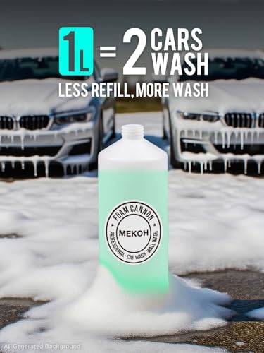 MEKOH Foam Cannon for Pressure Washer, 4000psi Car Wash Foam Gun, 1 Liter Foam Sprayer, Pressure Washer Soap Attachment with 1/4" Quick Connector, Snow Soap Blaster with 5 Nozzles for Car Detailing - size: 1.25mm