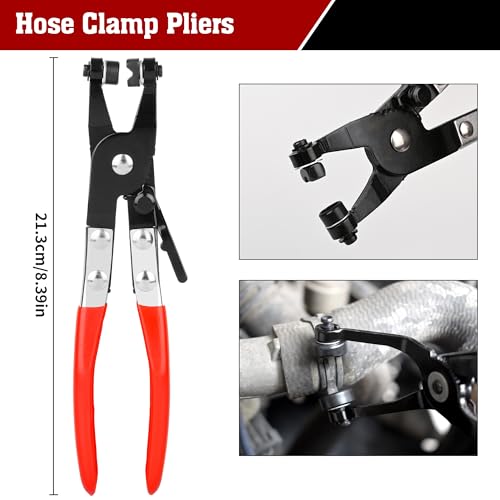 TOOLEAGUE 5Pcs Joint CV Boot Clamp Tool Pliers Set | Hose Clamp and Clic-R Type Pliers,Auto Trim Removal Tool with Storage Bag for Car ATV UTV