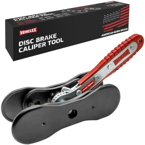 Vehiclex Brake Caliper Compression Tool, Standard + Extended Plates | Brake Pad Spreader, Steel Plates with Reinforced Ribs, Captive Bolts, For Single, Dual and Quad Piston Calipers - size: Extended plates
