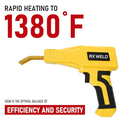 RX WELD 2-in-1 Plastic Welder, 1000PCS Hot Stapler Repair Kit | Soldering Iron, Repair for Automotive Car Bumper DIY, Patent Number D1052628 - color: Yellow