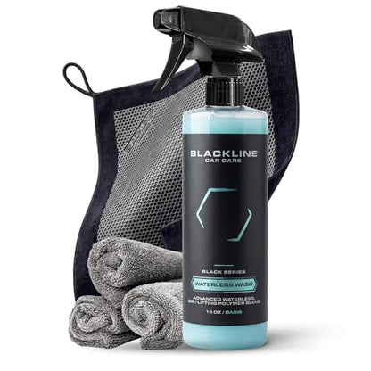 Blackline Clay Towel Kit Complete System - Clay Towel, Waterless Wash Spray & 3 Everyday Microfiber Cloths, 16" x 16"