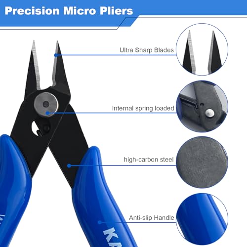 KAIHAOWIN 6-Piece Tool Set with Case, 8.8” Long Nose, Slip Joint Pliers,5” Needle Nose, 5" Flush Cutter, Rubber Mallet for Repairing & Home Use - color: Mallet Set