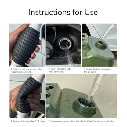 Manual Gasoline Siphon Pump Fuel Transfer Hose with Metal Clip, Multifunctional Liquid Suction Pump for Petrol, Oil, Water, Aquarium & Fuel Transfer - color: Classic 1m