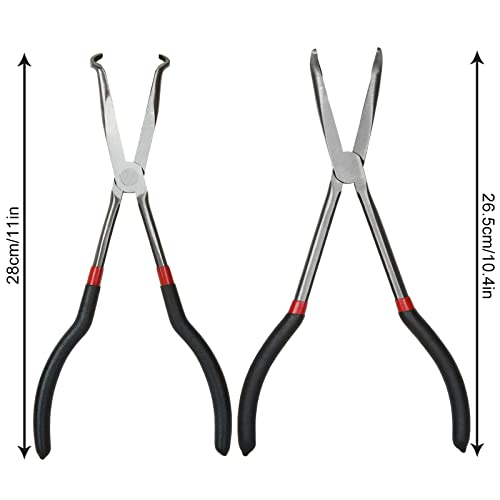 Long Needle Nose Pliers Set - 4 in 1 Bent Needle Nose Pliers 90 Degree - 11 inch Spark Plug Wire Removal Tool for Wire Bending,Shaping,Trimming - style: 4 in 1
