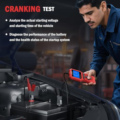 Car Battery Tester 6V 12V with Lithium Battery Testing, VEHLIVE BT910 5-3000CCA Battery Load Tester, Automotive Alternator Tester Charging Cranking System Tester for Car Truck Motorcycle SUV ATV Boat - color: China Red