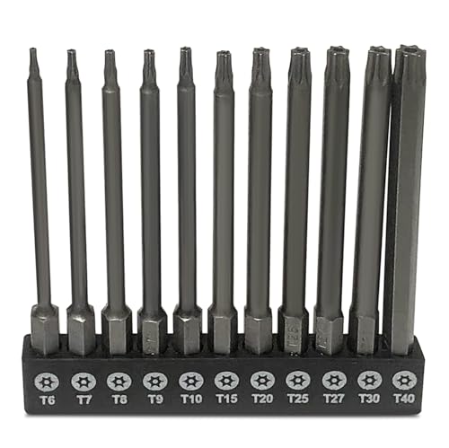 Aiyun 11-Piece Shark Vacuum Screwdriver Security Bit Set, S2 Steel Magnetic Security Screwdriver 4 Inch Star Driver Bit Set for Shark Vacuum T6-T40 (100mm Length) - size: 100mm Length (T6-T40)