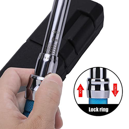 Adjustable Torque Wrench, 5 to 30 Nm 30mm Open End Torque Wrench with Click and Changeable Head for Hvac Mini Split and Refrigeration System