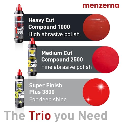 menzerna Polishing Set 8oz – HCC1000, MCC2500 & 3800 | 3-Step System for Scratch Removal, Swirl Elimination & Mirror-Like Finish - color: Polishing Set 8oz