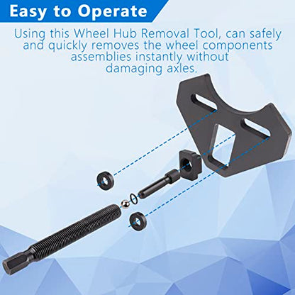 40100 Hub Removal Tool Wheel Hub Removal Tool Compatible with All Axle Bolt Hubs (5, 6 and 8 Lug Hubs)