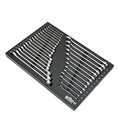Wiha 30492 31-Piece Combination Wrench Set, SAE and Metric | 12-Point Box and Open Ends, Full Drawer Tray