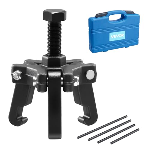 VEVOR LS Harmonic Balancer Puller Kit, Adjustable 3-Jaw Puller Fits Most Late Model Vehicles, 3-Jaw Pulley Puller Set with 4 Forcing Rods for Removing Harmonic Balancers Without Removing The Radiator - color: ls harmonic balancer puller set