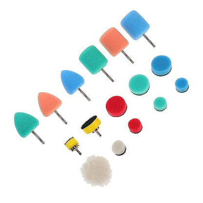 Healifty 16-piece Car Polishing Wheel Kit Sponge Pads for Auto Detailing Clay Bar Brush Car Wheel Brush Light Weight Portable