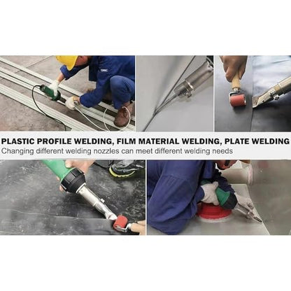 110V 1600W Plastic Welding Gun Hot Air Heat Gun Adjustable Temperature PVC TPO Welding Kit Accessories Speed Nozzle Roller Dolphin Knife Hook