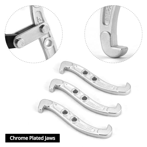 QWORK 3 Inch 3-Jaw Gear Puller, Drop-Forged Cr-V Steel, Heat-Treated, Reversible Jaws, 3-Ton Capacity