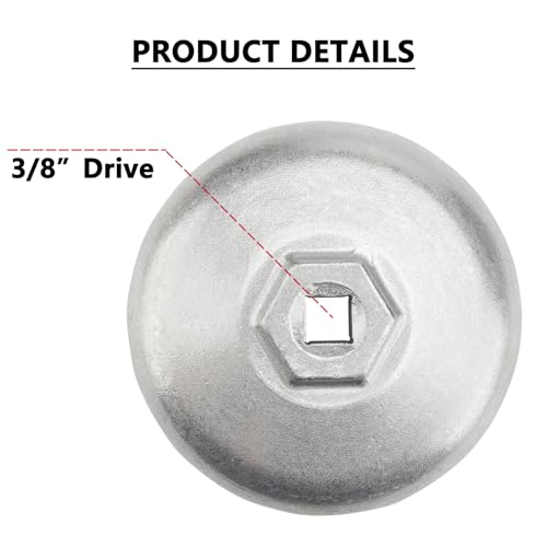 3/8'' Drive Oil Filter Wrench Fit for BMW VOLVO,86mm 86.4mm 86.5mm 86.6mm 4 in 1 Oil Filter Removal Tool for Oil Change