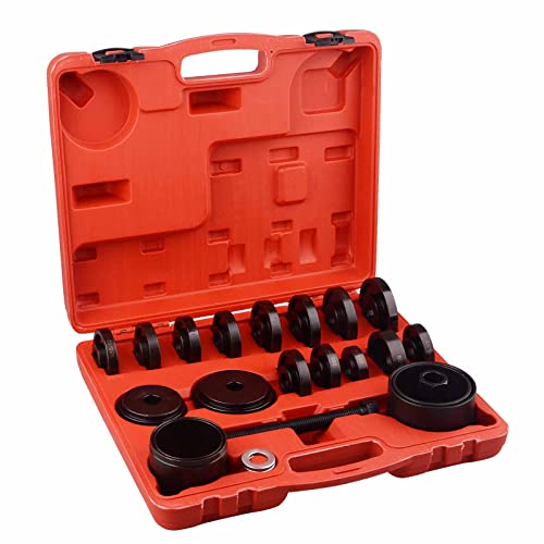 DAYUAN 23Pcs FWD Front Wheel Drive Bearing Removal Tool | Wheel Bearing Press Kit，Removes & Installs Bearings，For FWD Vehicles & Industrial Bearings，Heavy-Duty Steel，Case