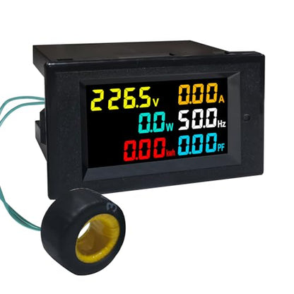 KETOTEK Digital Ammeter Voltage Meter AC 40-300V 100A Power Energy Panel Meter LCD Display Voltmeter Multimeter Volt Amp Watt Monitor with Current Transformer CT