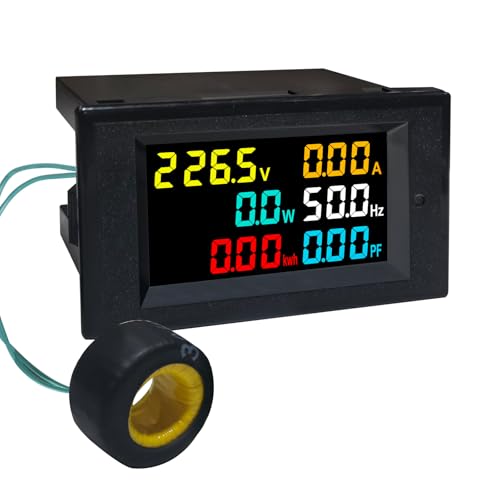 KETOTEK Digital Ammeter Voltage Meter AC 40-300V 100A Power Energy Panel Meter LCD Display Voltmeter Multimeter Volt Amp Watt Monitor with Current Transformer CT