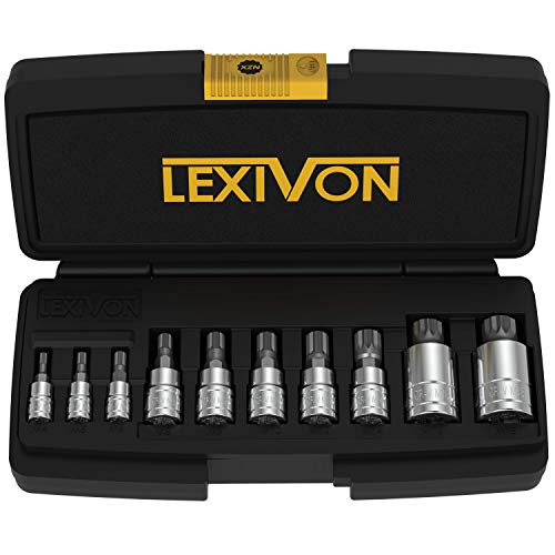 LEXIVON XZN Triple Square Spline Bit Socket Set, Premium S2 Alloy Steel | 10-Piece European Style M4 - M18 Set | Enhanced Storage Case (LX-145) - size: XZN M4 - M18