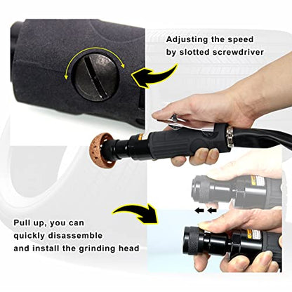 RYANSTAR RACING Tire Repair Set Includes 2500rpm Low Speed Air Tire Buffer Tire Patch Roller Tire Inner Liner Scrapper 3Pcs Tungsten Steel Buffing Wheel 42mm 55mm - size: with 2 tools