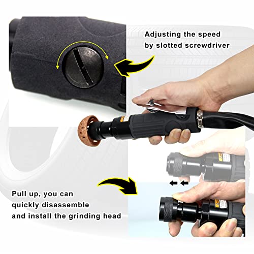 RYANSTAR RACING 2500rpm Low Speed Air Tire Buffer Tire Repair Kit Polishing Cleaning Tool Pneumatic Automatic Buffing Wheel Machine Tire Patch Tools Rear Exhaust - size: standard