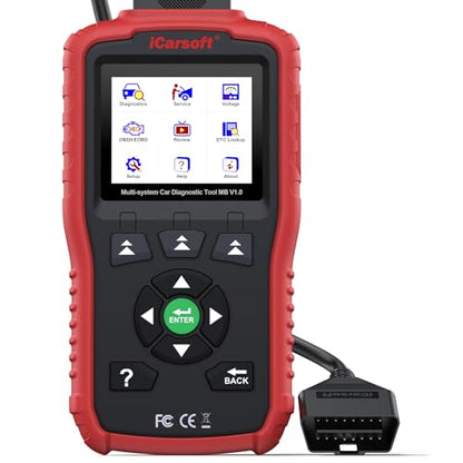 iCarsoft MB V1.0 Diagnostic Tool for Mercedes-Benz/Sprinter/Smart/Maybach 1996-2026 Full System OBD2 Scanner Check Engine Code Reader SAS Oil Reset Battery Test Live Data Lifetime Free Updates CAN FD