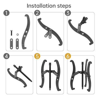 ChgImposs 12 Inch 2 Jaw / 3 Jaw Gear Puller, Multifunction Standard Carbon Steel Bearing Puller with 4 Single Hole Claw Pullers for Car/Mechanical Repairing - size: 12 Inch